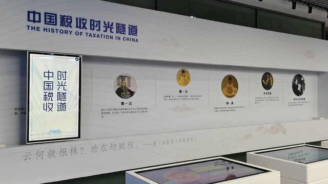 中国税收时光隧道滑轨屏