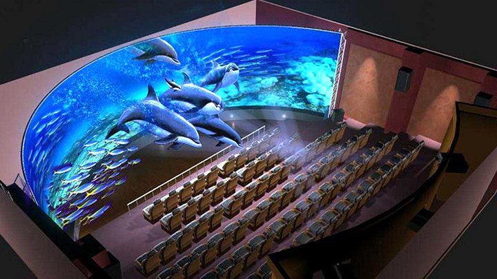 海豚涌出的4D电影院俯瞰图