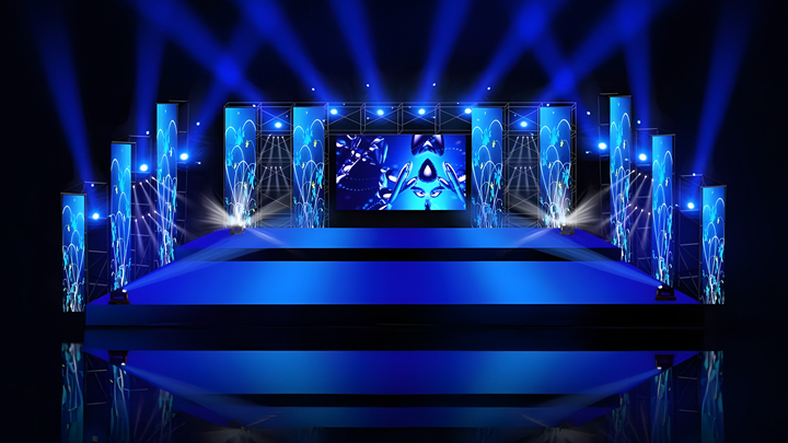 大面LED大屏组合舞台展示效果