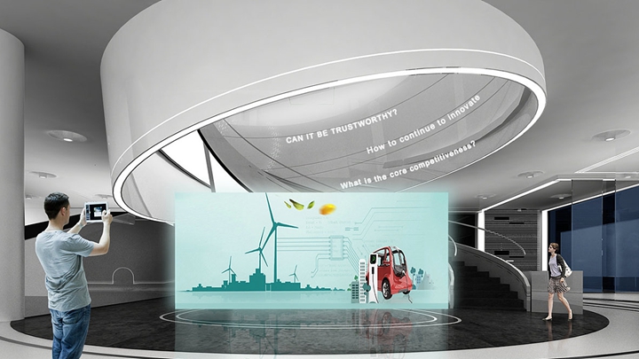 汽车新能源展厅的展陈设计效果展示