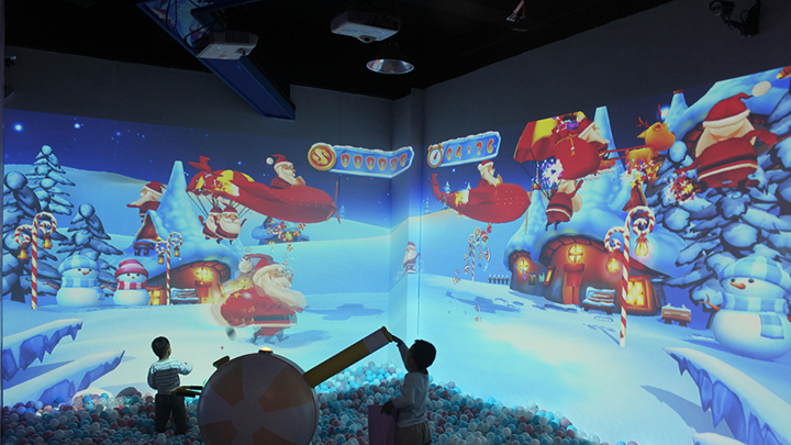 冰雪世界儿童海洋球投影互动游戏