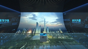 电子投影沙盘在企业展厅互动区能展示的内容